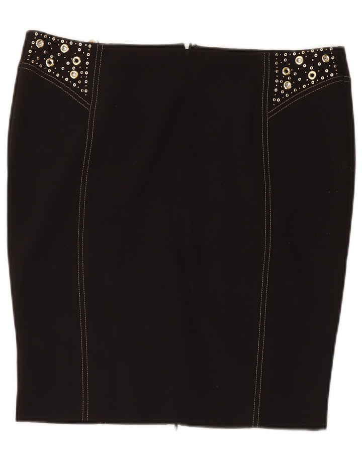 Roccobarocco Falda lápiz para mujer IT 46 Grande W34 Poliéster negro