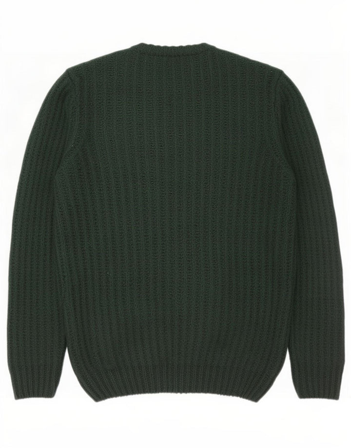 Zara Hombre Jersey Cuello Redondo Jersey Acrílico Verde Medio