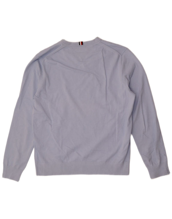 Tommy Hilfiger Jersey con cuello en V para mujer UK 22 3XL Algodón azul