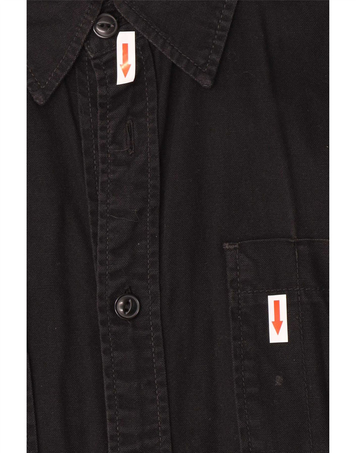 Camisa vaquera Lee para hombre, talla grande, algodón negro