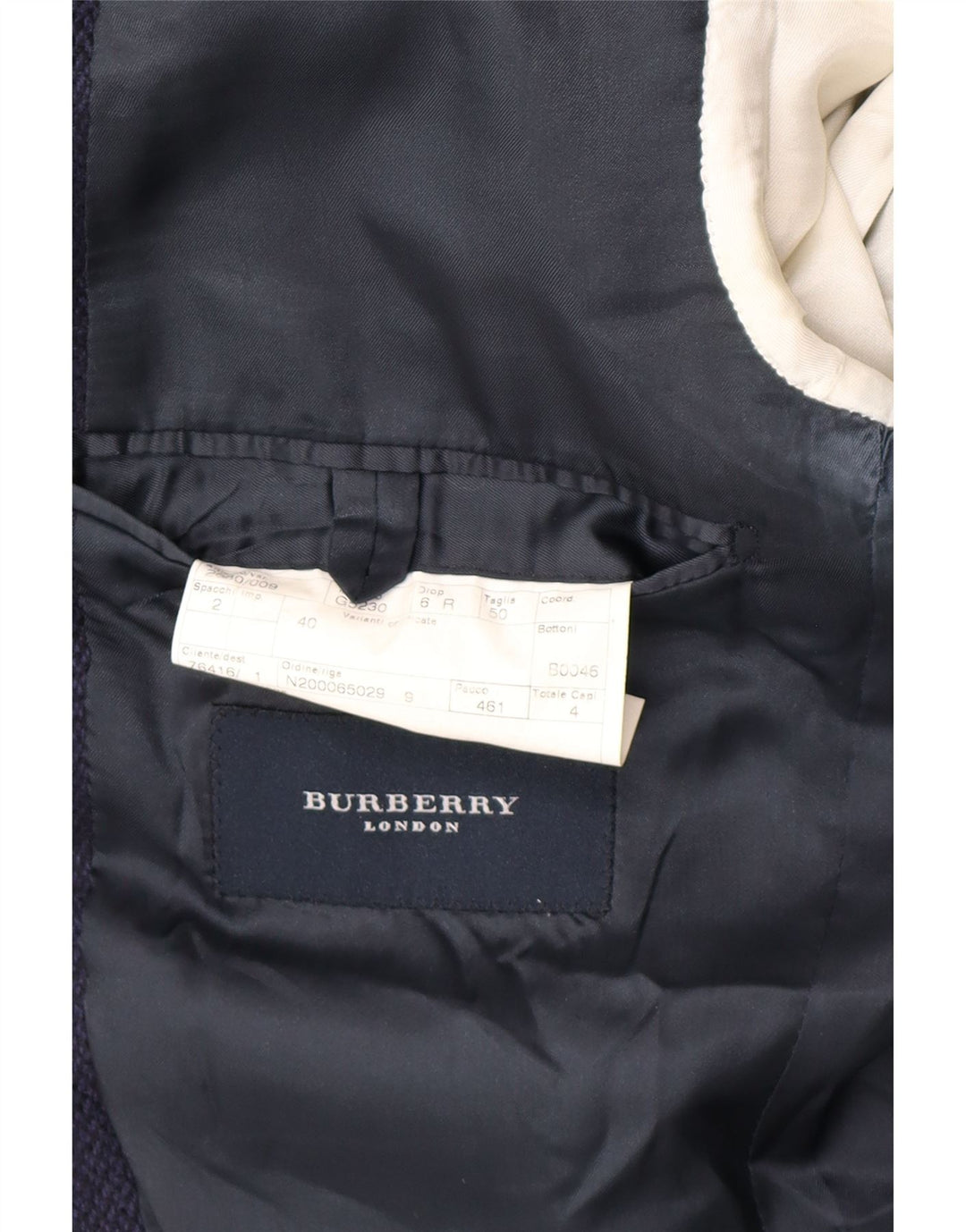 Burberry Chaqueta tipo blazer de 3 botones para hombre IT 50 Medium Azul marino Clásico