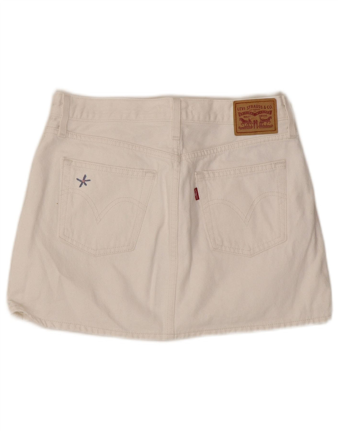Falda Vaquera Levi's Mujer W27 Pequeña Algodón Blanco