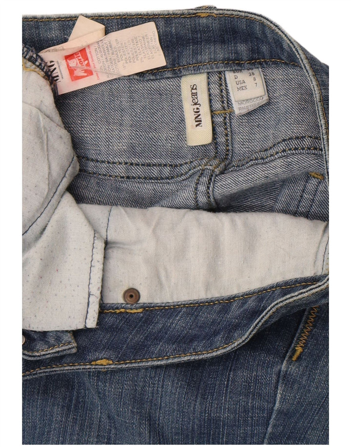 Mango Mujer Falda Vaquera Con Gráfico Asimétrico EU 40 Medium W30 Algodón Azul