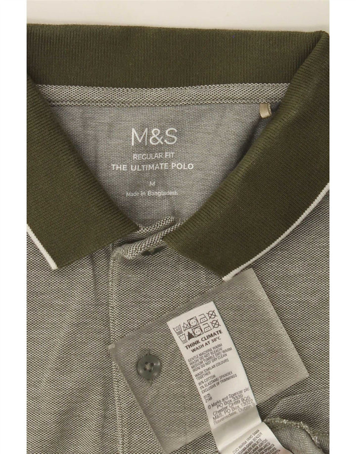Marks & Spencer Polo de corte regular para hombre de algodón verde medio