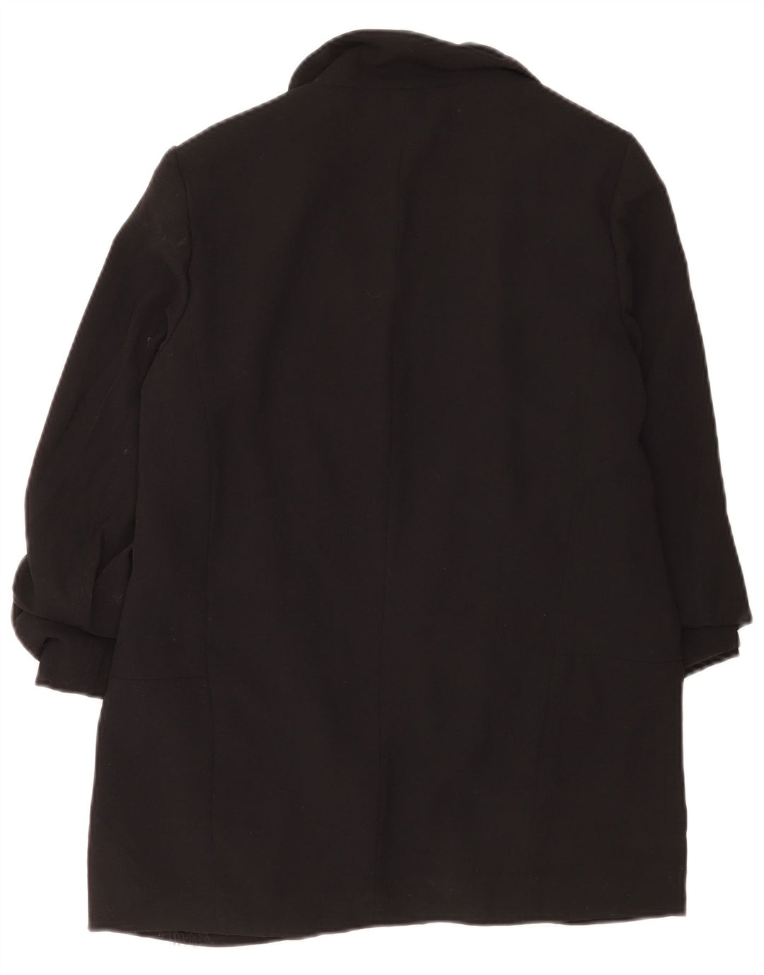 Zara Chaqueta Blazer Abierta De Manga 3/4 para Mujer UK 44 Poliéster Negro Mediano