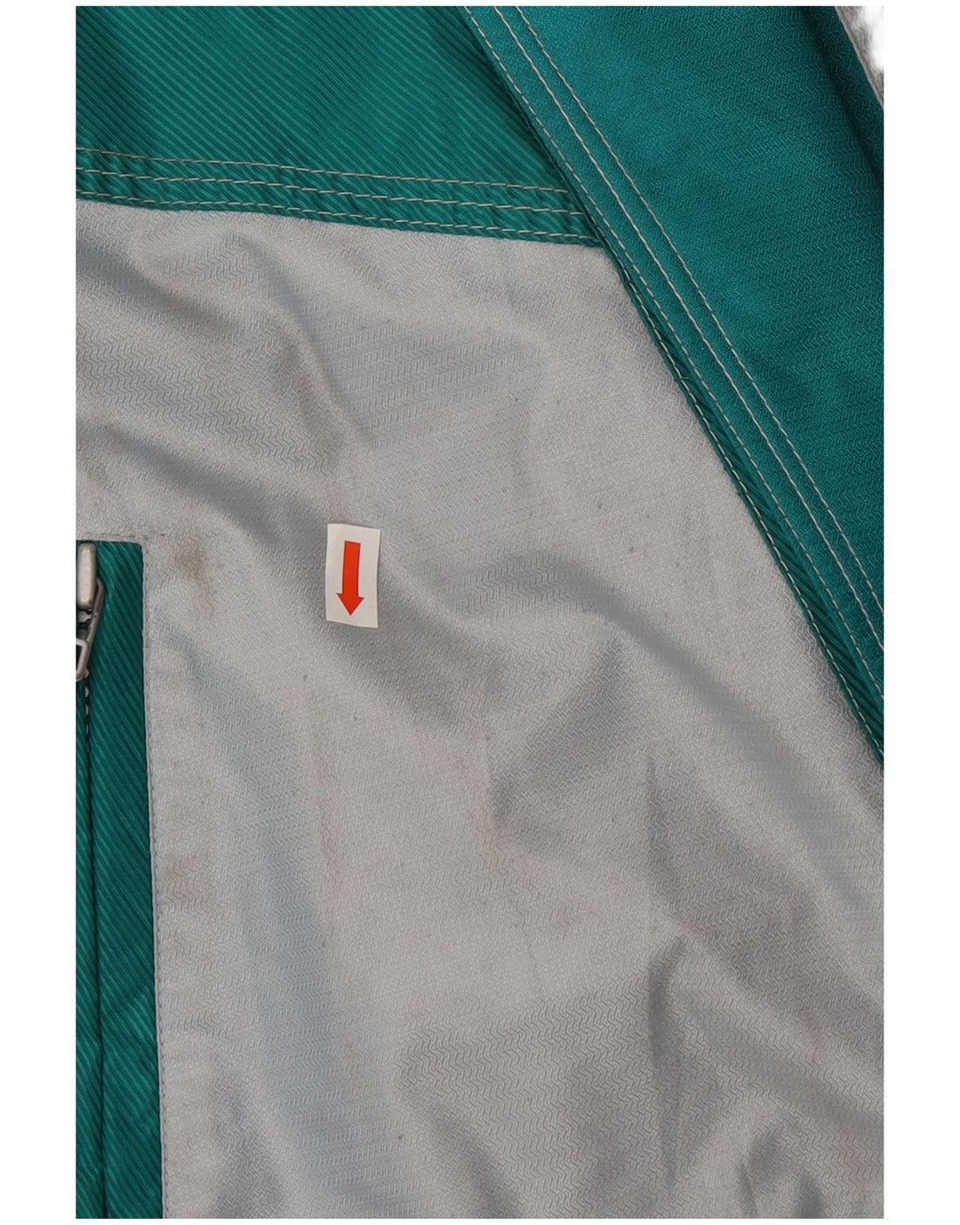 Chaqueta de esquí gráfica vintage para hombre EU 48 Poliamida en bloque de color verde medio