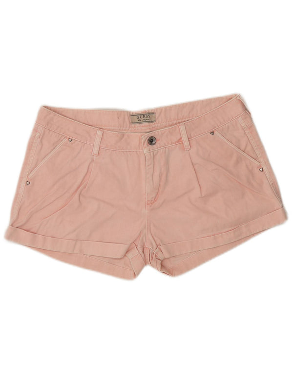GUESS Womens Low Waist Chino Shorts W28 Medium  Pink Cotton