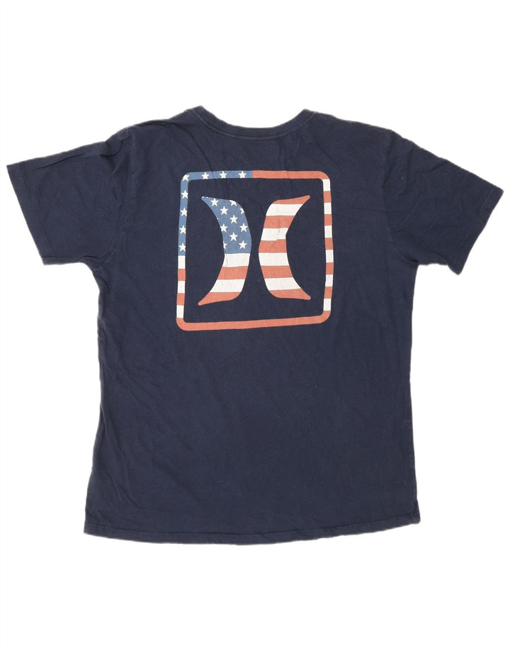 HURLEY Camiseta gráfica para hombre Top Medium Azul marino Algodón