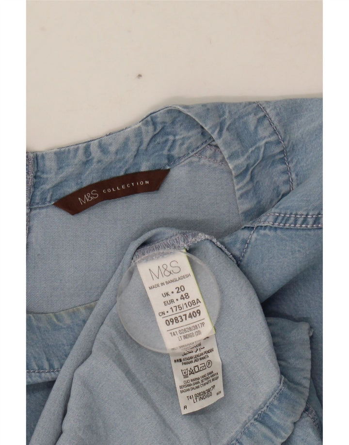 MARKS & SPENCER Blusa vaquera para mujer UK 20 2XL Lyocell azul