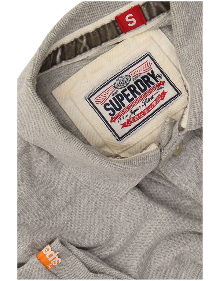 SUPERDRY Polo gráfico para hombre pequeño gris moteado