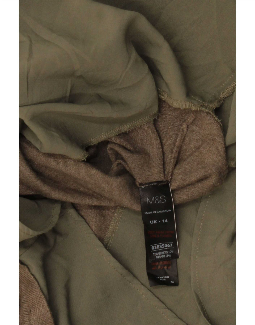Marks & Spencer Camisa tipo jersey para mujer UK 44 Large Viscosa caqui
