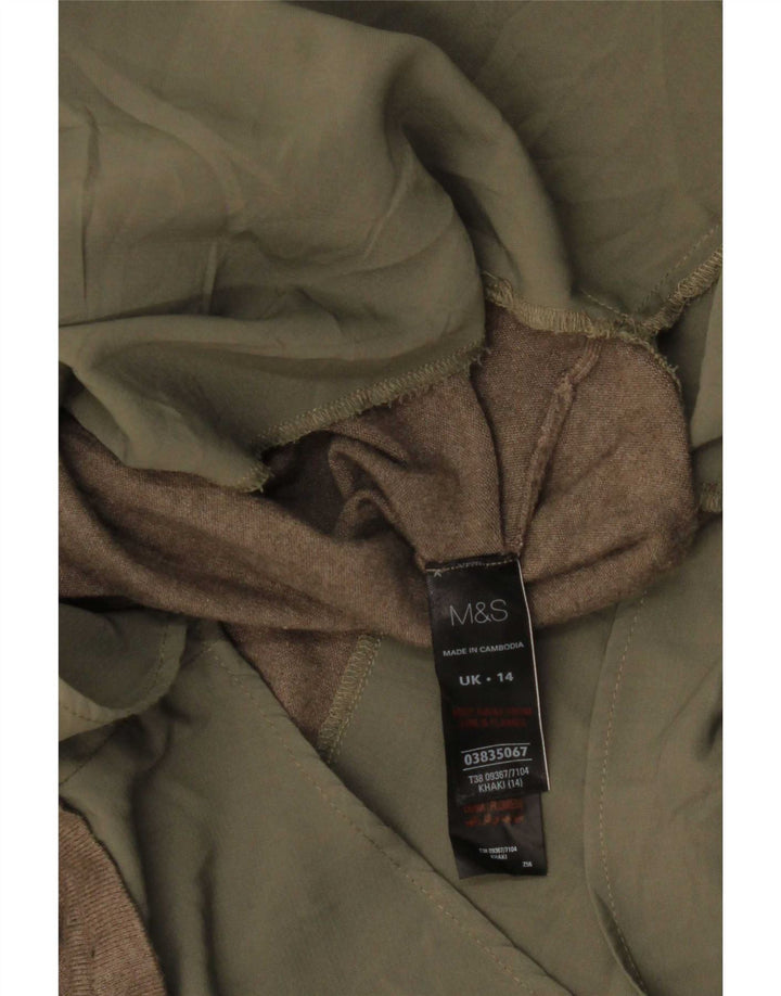 Marks & Spencer Camisa tipo jersey para mujer UK 44 Large Viscosa caqui