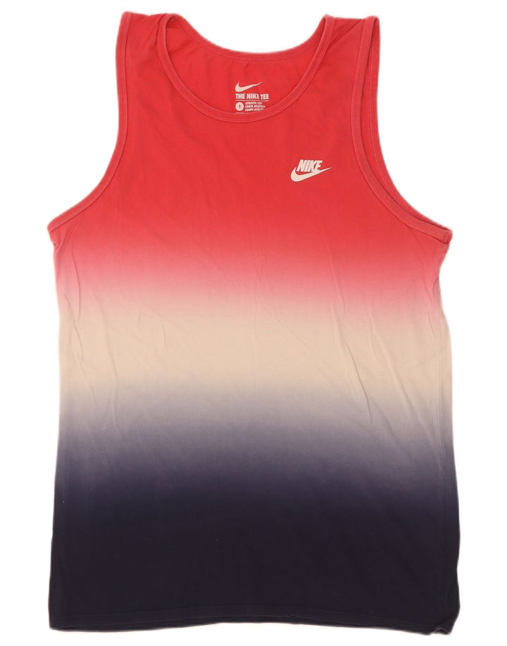 Nike Camiseta sin mangas de corte atlético para hombre, talla pequeña, bloques de color multicolor