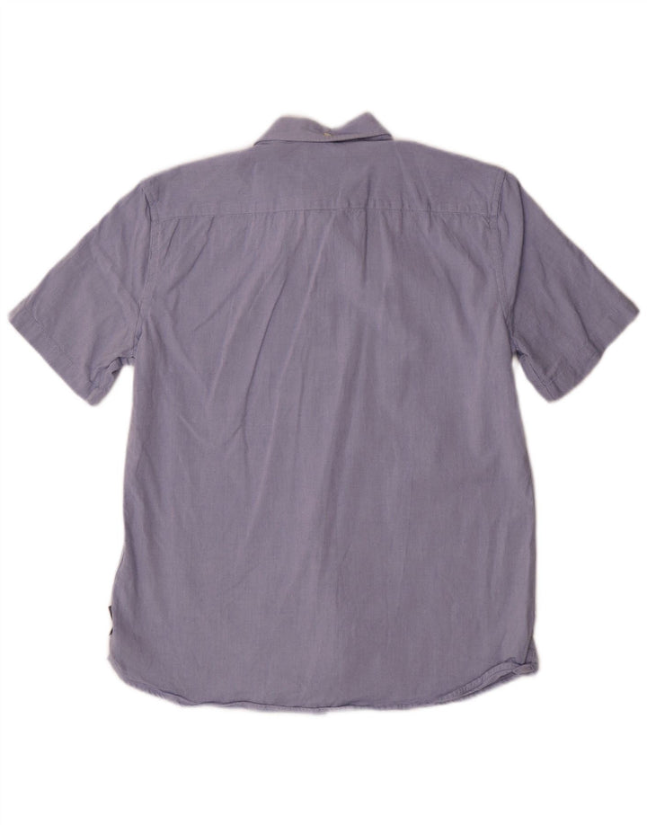 Camisa de manga corta para hombre French Connection de algodón azul medio