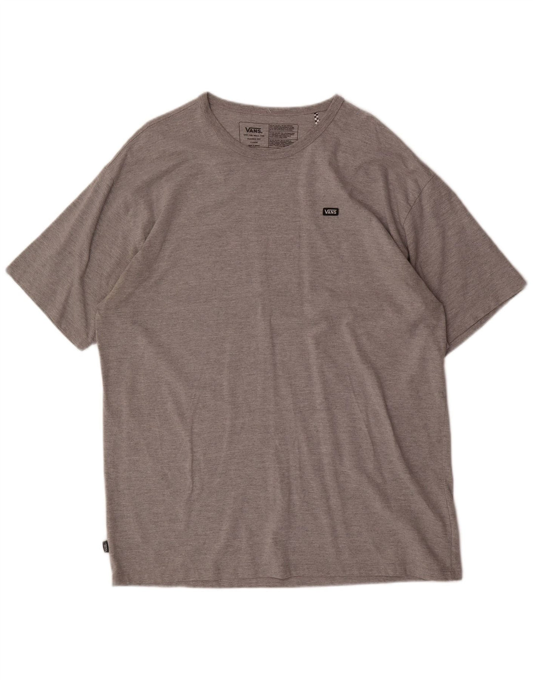 VANS Hombre Classic Fit Camiseta Top XL Gris Algodón