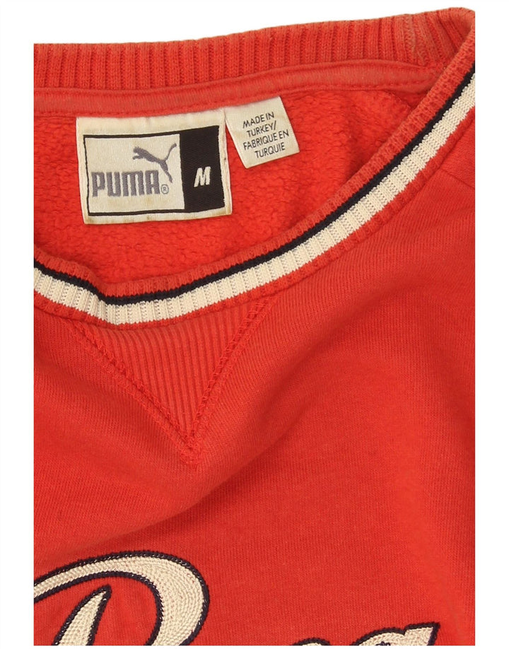 Puma Hombre Sudadera Gráfica Jumper Algodón Rojo Mediano
