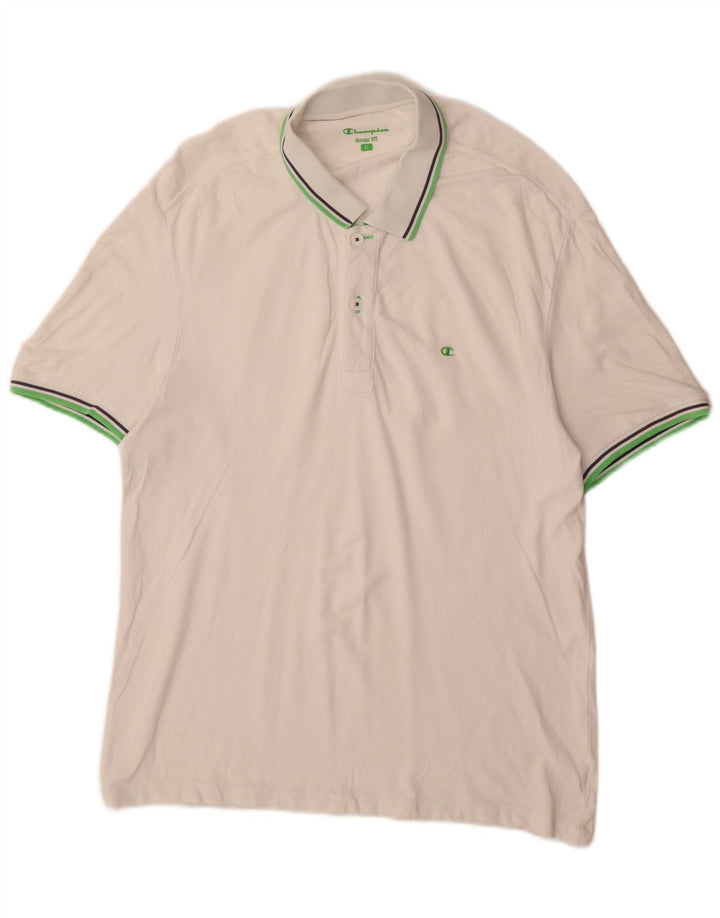 CHAMPION Polo Heritage Fit para hombre XL Blanco