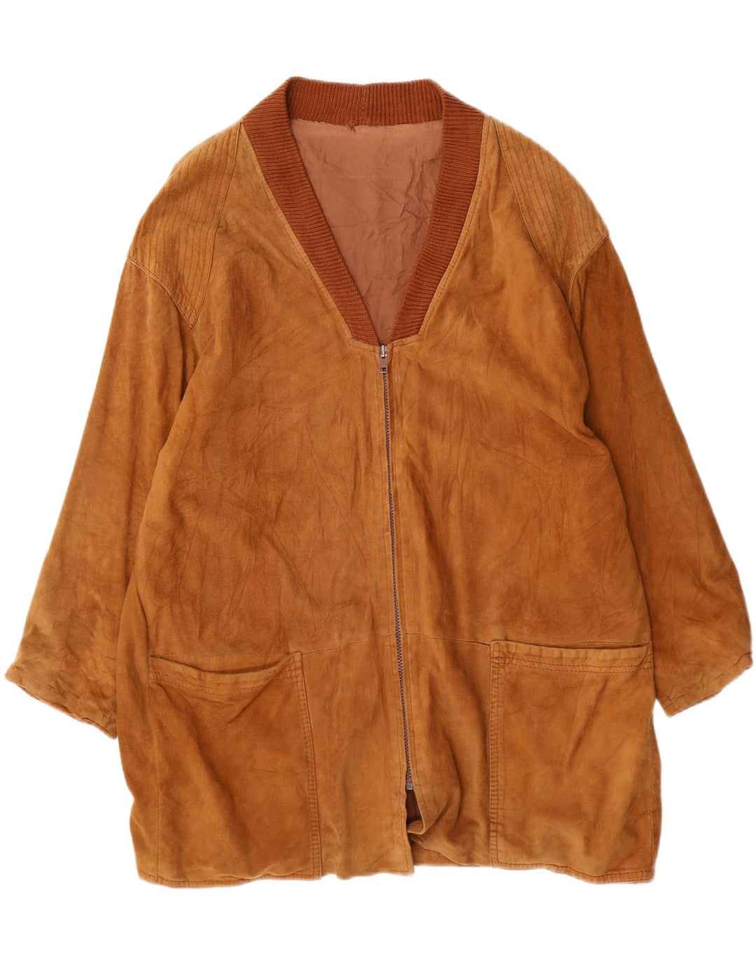 Vintage hombres ante chaqueta Reino Unido 40 marrón grande