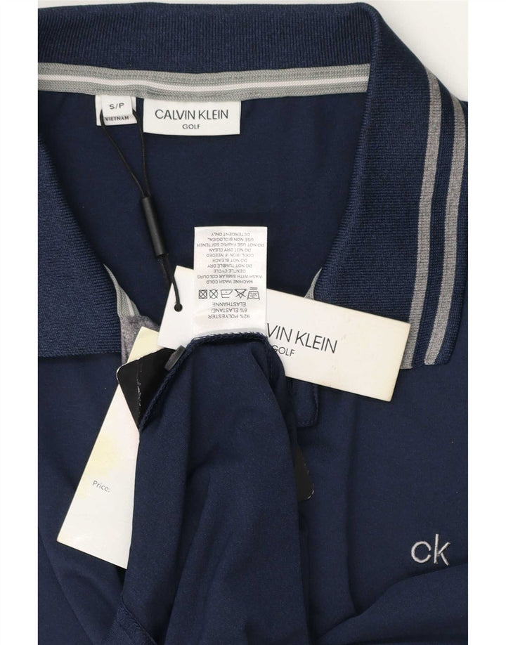 Calvin Klein Polo para hombre pequeño poliéster azul marino