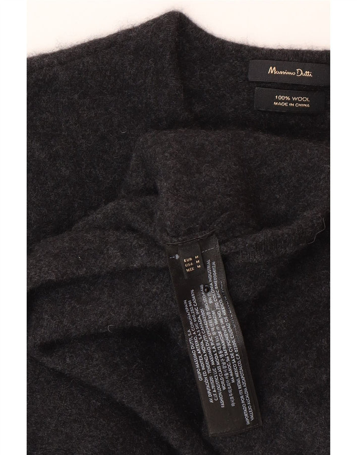 Massimo Dutti Suéter Cárdigan Corto para Mujer UK 42 Lana Gris Medio