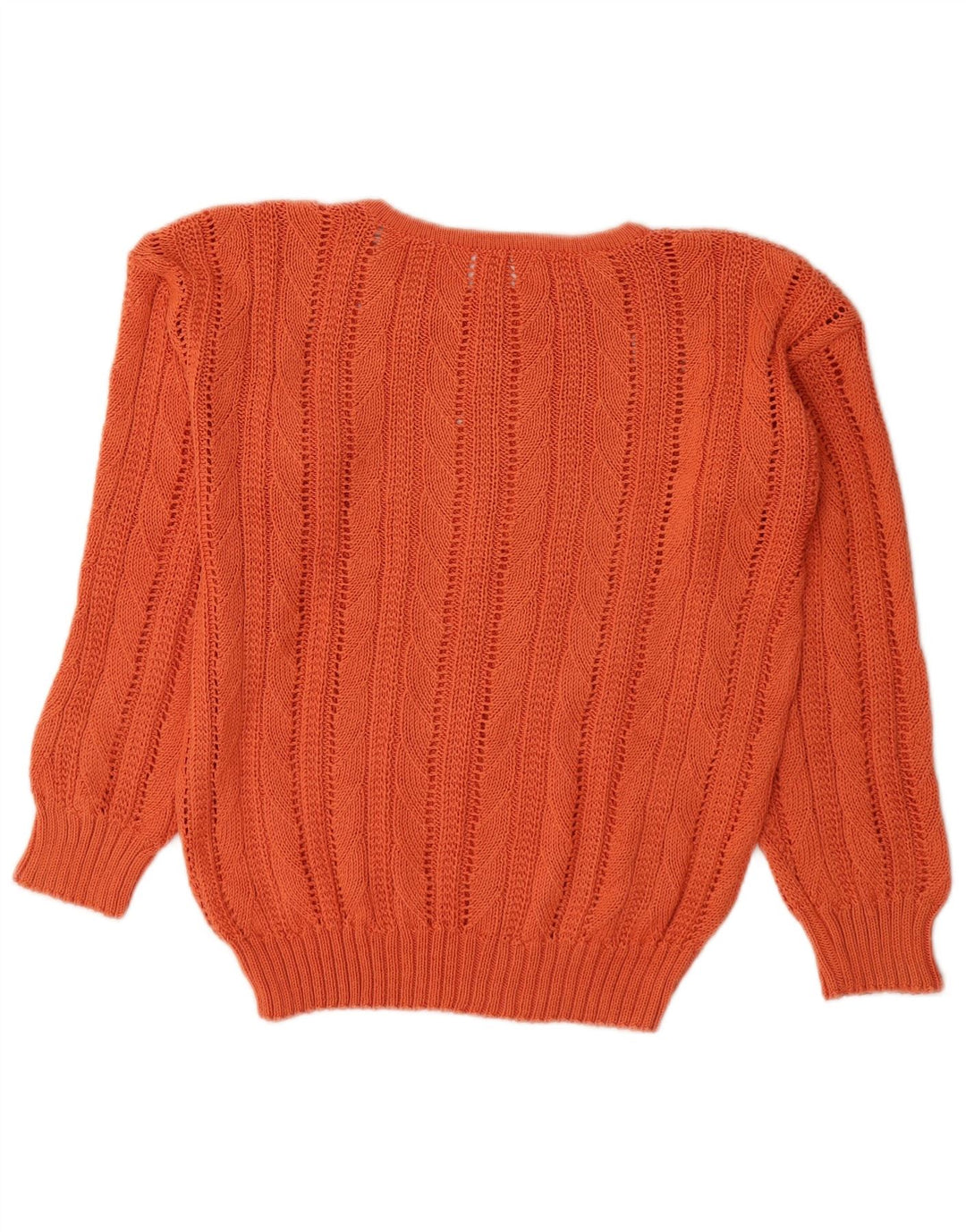 VINTAGE Mujer Crew Neck Jumper Suéter Reino Unido 14 Naranja Medio