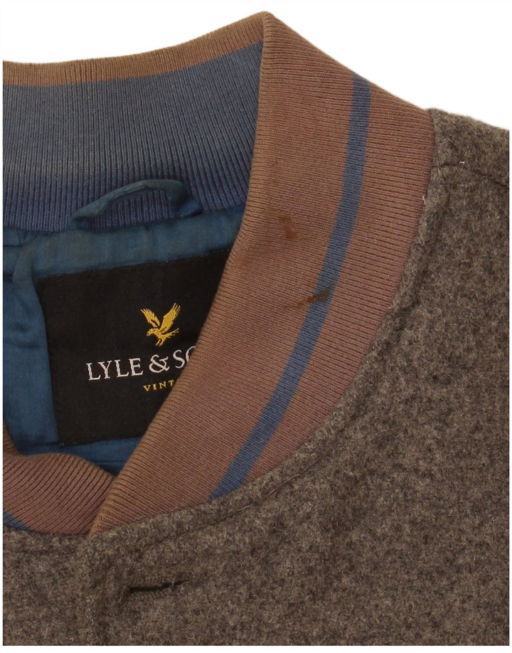 Lyle & Scott Chaqueta Bomber para Niños 13-14 Años Grande Lana Gris
