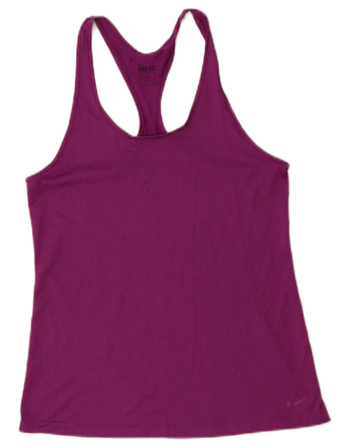 NIKE Mujer Dri Fit Chaleco Top UK 8 Pequeño Púrpura