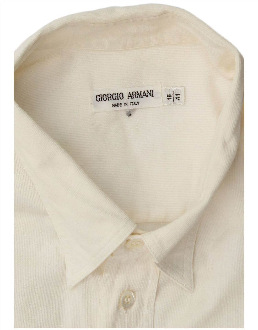 GIORGIO ARMANI Camisa para hombre Talla 16 41 Grande Blanco roto