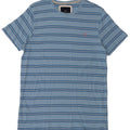 CREW CLOTHING Camiseta para hombre Top Algodón a rayas azul medio