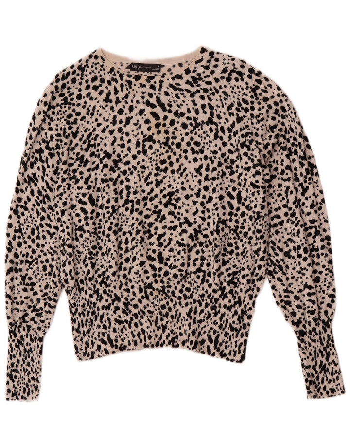 Marks & Spencer suéter con cuello barco para mujer, talla 44, color beige medio