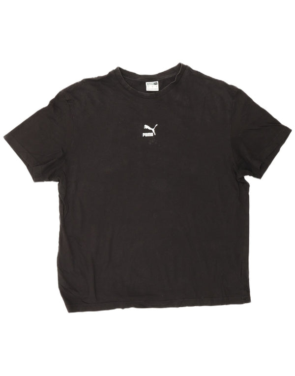 Puma - Camiseta gráfica para hombre, talla grande, algodón negro