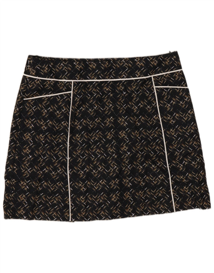 IZOD Minifalda para mujer US 6 Mediana W32 Poliéster geométrico negro