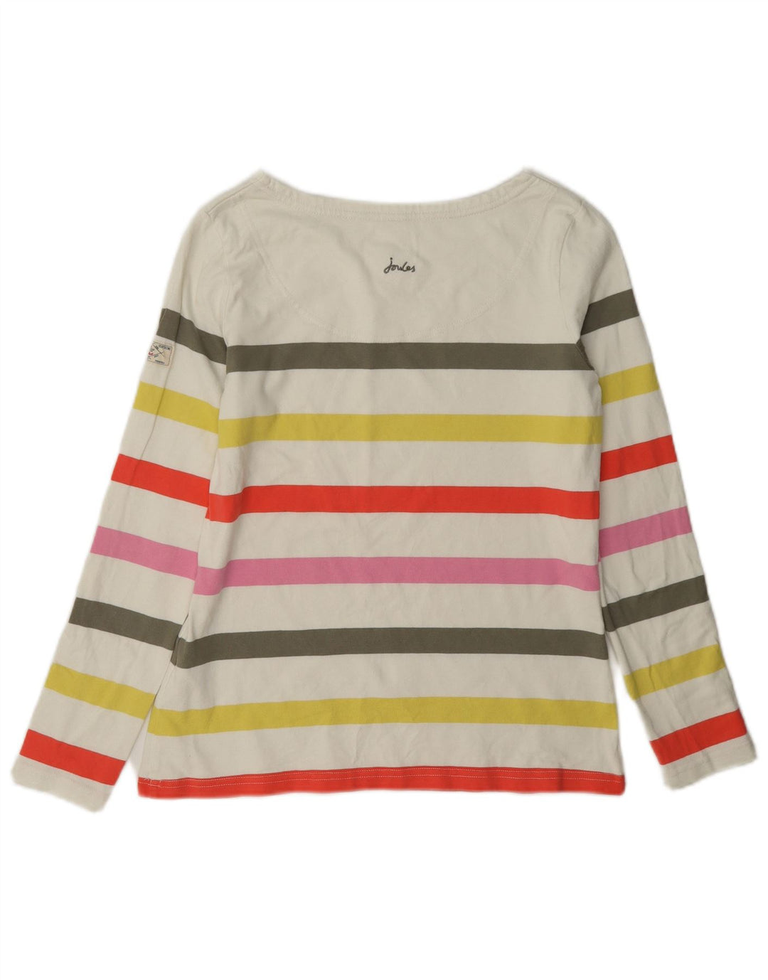 Joules Top Mujer Manga Larga UK 40 Pequeño Algodón A Rayas Multicolor