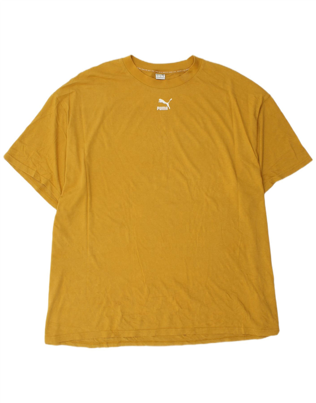 PUMA Camiseta holgada para hombre Top XL Algodón amarillo