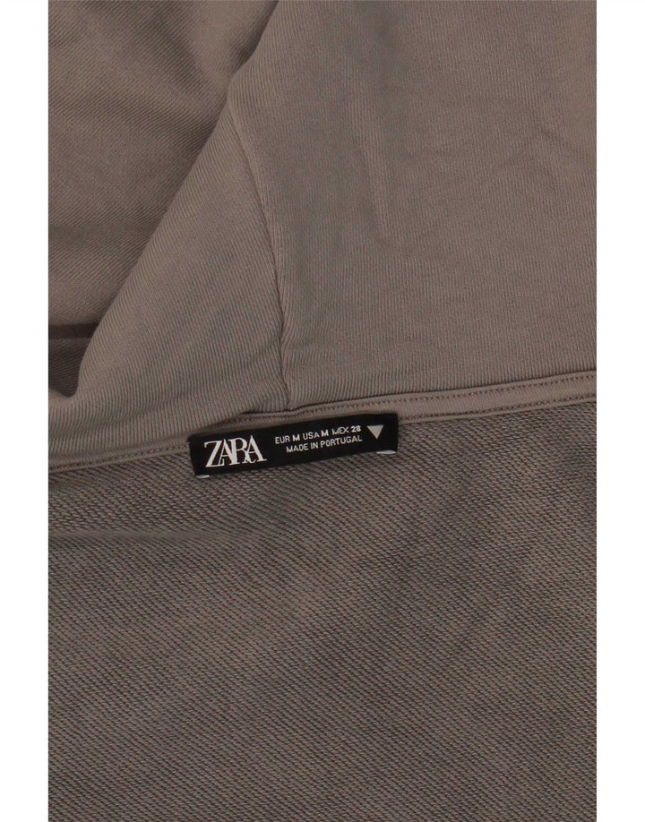 Zara Top corto con brazo y capucha para mujer Reino Unido 40 Gris medio