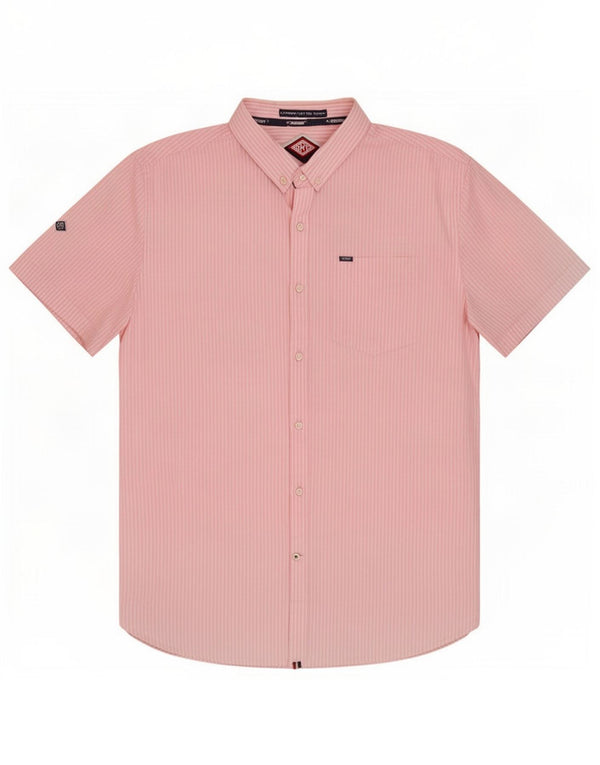 Superdry Camisa De Manga Corta Para Hombre 2XL Algodón A Rayas Rosa