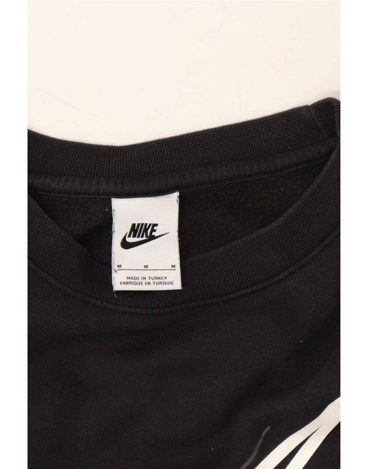 NIKE Womens Oversized Graphic Sweatshirt Jumper UK 14 Medium Black Cotton Vintage Nike and Second-Hand Nike from Messina Hembry 