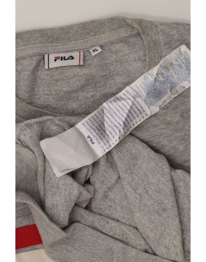 Fila Hombre Sudadera Gráfica Jumper XL Algodón Moteado Gris