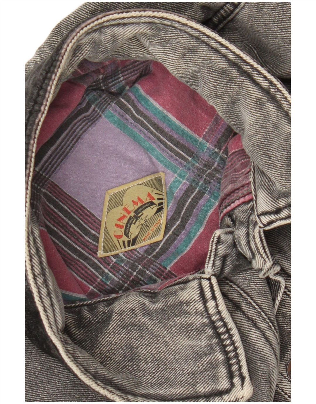 Vintage hombres chaqueta de mezclilla Reino Unido 40 gris grande