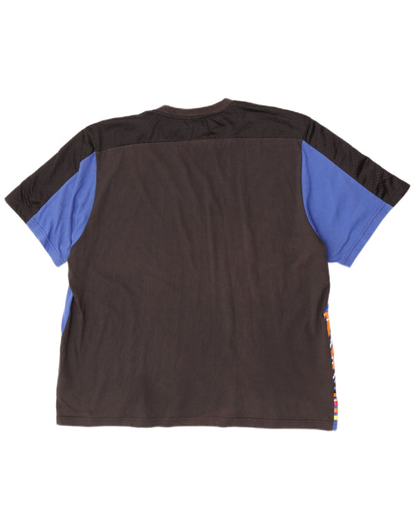 Adidas Camiseta gráfica para hombre Top 2XL Azul Colorblock Algodón