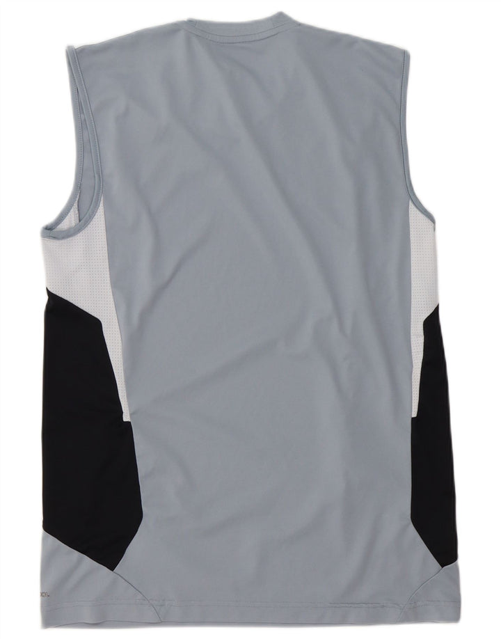 ADIDAS Mens Climacool Vest Top UK 40/42 Azul medio Colorblock Poliéster