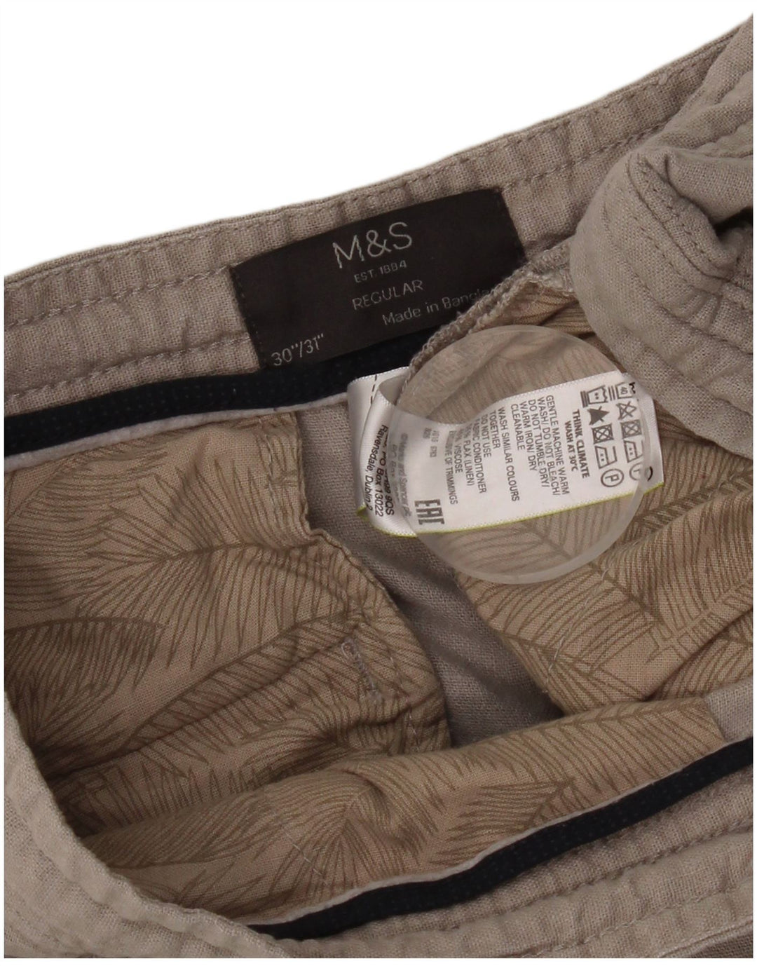 Marks & Spencer Pantalones chinos rectos regulares para mujer W30 L31 Lino gris