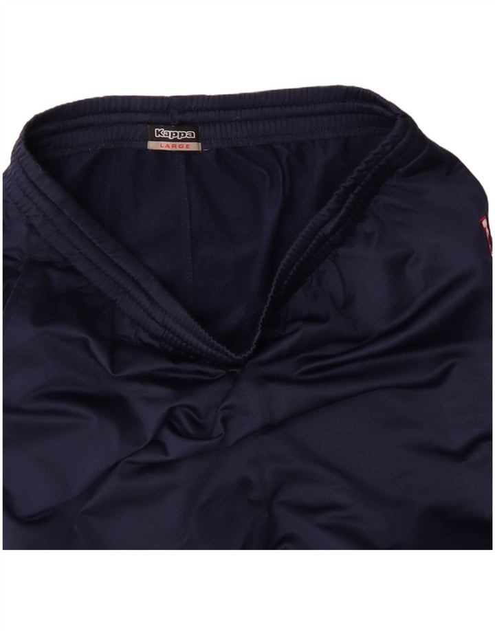 Kappa Hombre Pantalones De Chándal Gráfico Grande Azul Marino