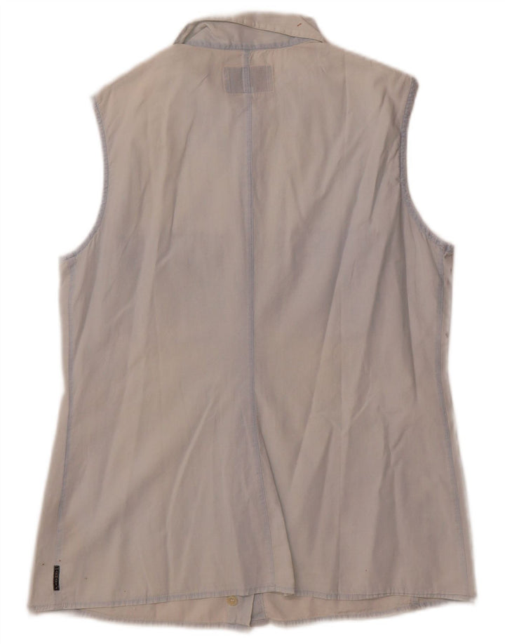 Armani Jeans Camisa sin mangas para mujer UK 44 Algodón azul grande