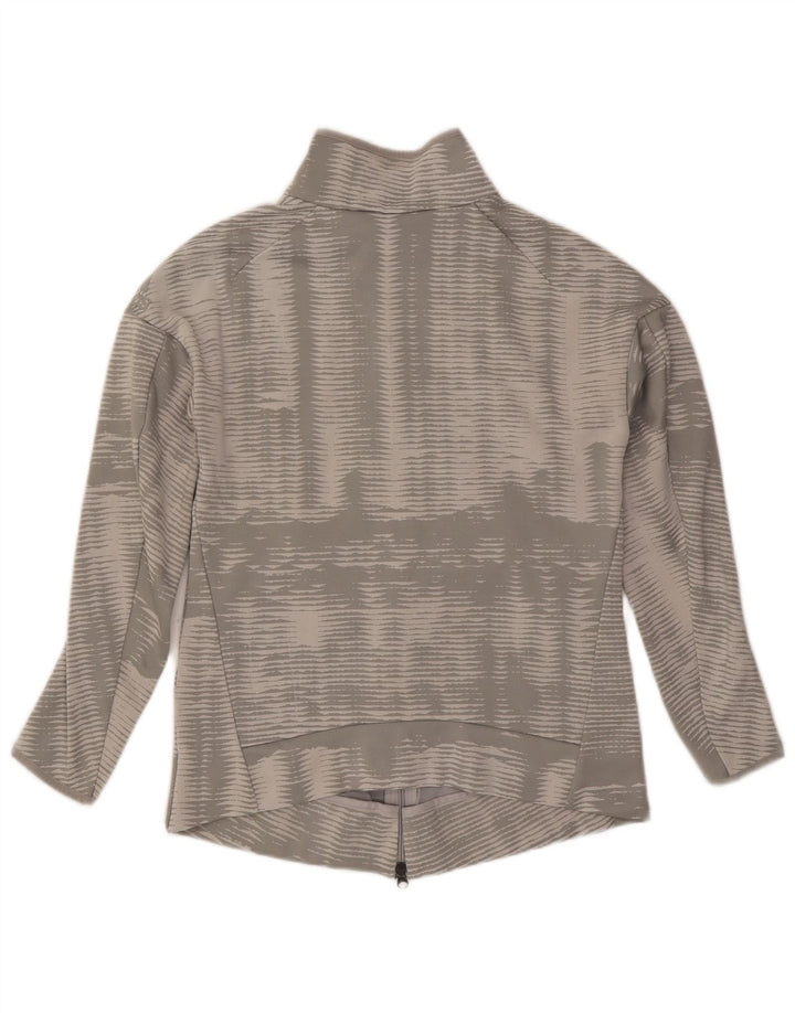 ADIDAS Chaqueta de chándal para mujer UK 12/14 Poliéster a rayas gris medio