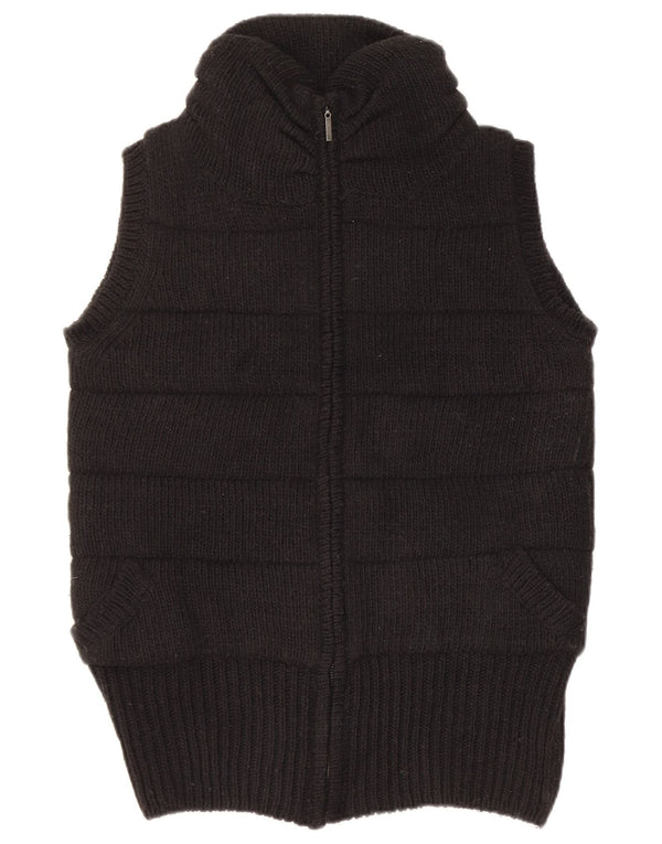 Zara Mujer Chaleco De Punto UK 44 Medio Negro Acrílico