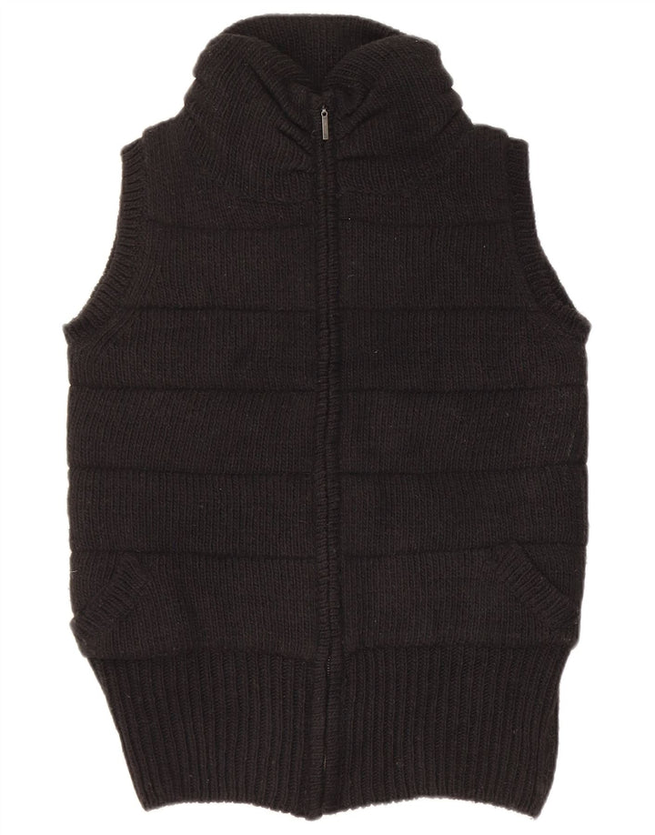 Zara Mujer Chaleco De Punto UK 44 Medio Negro Acrílico