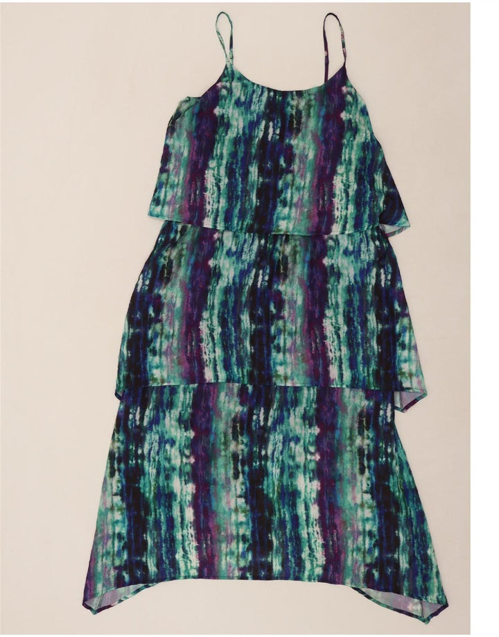 MOSSIMO Womens Sleeveless Tiered Dress UK 10 Small Multicoloured Tie Dye Vintage Mossimo and Second-Hand Mossimo from Messina Hembry 