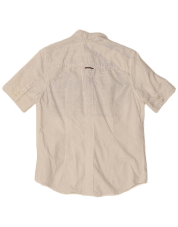 Fred Perry Camisa de manga corta para mujer UK 8 Small White Cotton