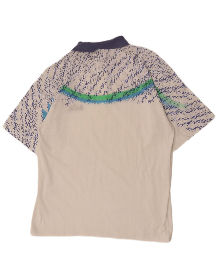 Diadora Polo de manga corta con estampado abstracto para hombre IT 52 Large White
